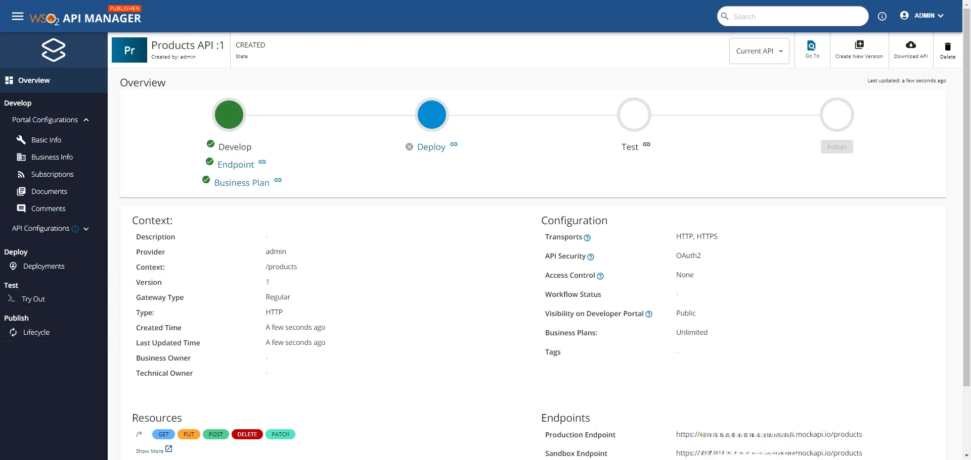 API Overview Page