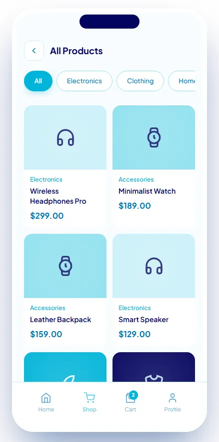 Products Screen Before